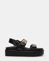 BIGMONA Black Leather Women's Platform Sandal | Steve Madden Sale