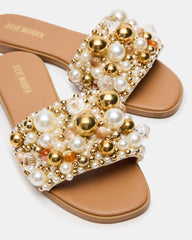 KLIO Coral Multi Ornament Embellished Slide Women's Sandal | Steve Madden for Sale