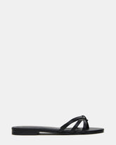 CALISSI Black Leather Strappy Slide Women's Sandal | Steve Madden US