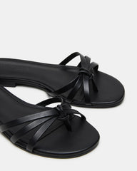 CALISSI Black Leather Strappy Slide Women's Sandal | Steve Madden US