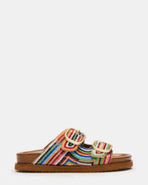 TOURIST Multi Color Footbed Slide Women's Sandal | Steve Madden online
