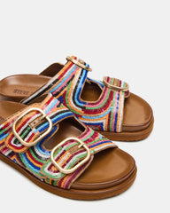 TOURIST Multi Color Footbed Slide Women's Sandal | Steve Madden online