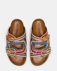 TOURIST Multi Color Footbed Slide Women's Sandal | Steve Madden online