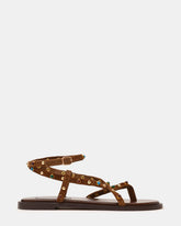 MATHIS Tan Suede Studded Embellished Strappy Thong Women's Sandal | Steve Madden for Sale