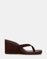 PLAYING Brown Suede Thong Wedge Women's Sandal | Steve Madden online