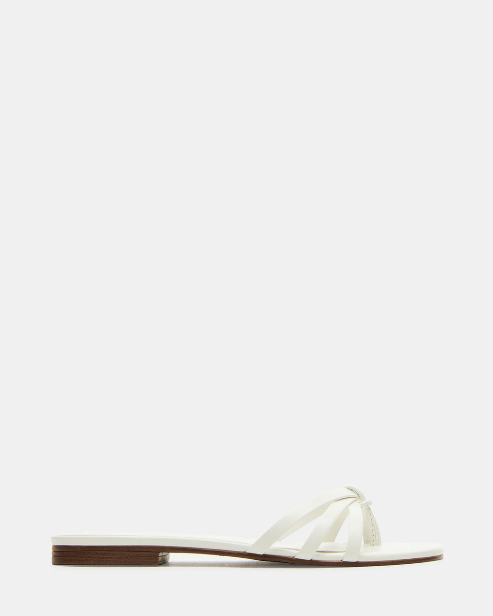 CALISSI White Leather Strappy Women's Slide Sandal | Steve Madden on Sale