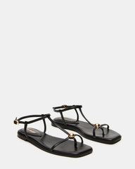 RITZY Black Square-Toe Strappy Women's Sandal | Steve Madden Sale
