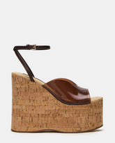 SINAI Brown Square-Toe Platform Wedge Strappy Women's Sandal | Steve Madden for Sale