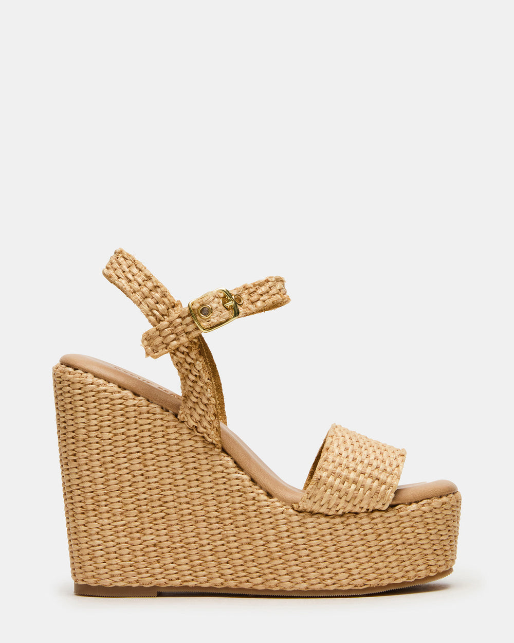 PALM Natural Raffia Platform Wedge Women's Sandal | Steve Madden on Sale