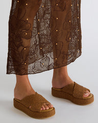 TULUM Brown Raffia Platform Flatform Women's Sandal | Steve Madden near me