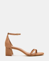 RAE Tan Nubuck Strappy Block Heel Women's Sandal | Steve Madden online