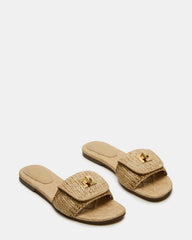 MORELAND Natural Raffia Slide Women's Sandal | Steve Madden online