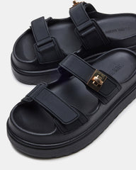 BIGSCHMONA JELLY Black Women's Platform Slide Sandal | Steve Madden US
