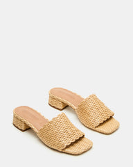 MONTGOMERY Raffia Square-Toe Slide Mule Women's Sandal | Steve Madden Sale