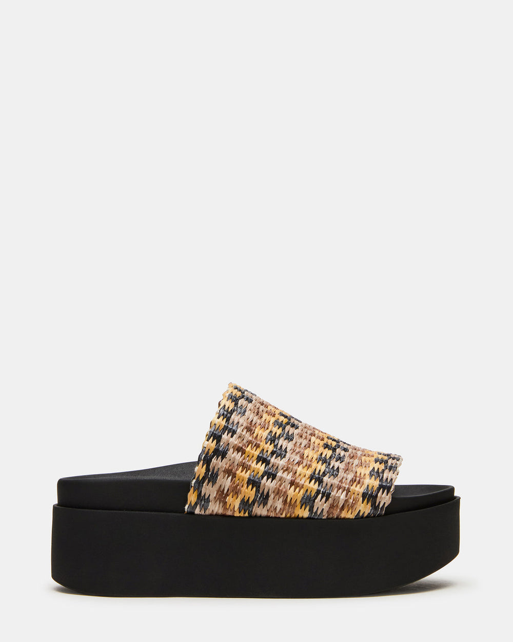 ARWEN Multi Raffia Platform Footbed Slide Chunky Women's Sandal | Steve Madden for Sale