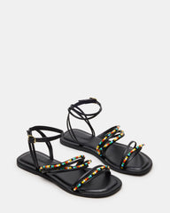 VIMA Black Multi Strappy Multi-Colored Women's Sandal | Steve Madden Sale