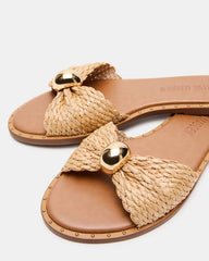 DIPSY Natural Raffia Slide Rounded Toe Women's Sandal | Steve Madden US