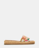 BOARDWALK Floral Multi Women's Raffia Slides | Steve Madden on Sale
