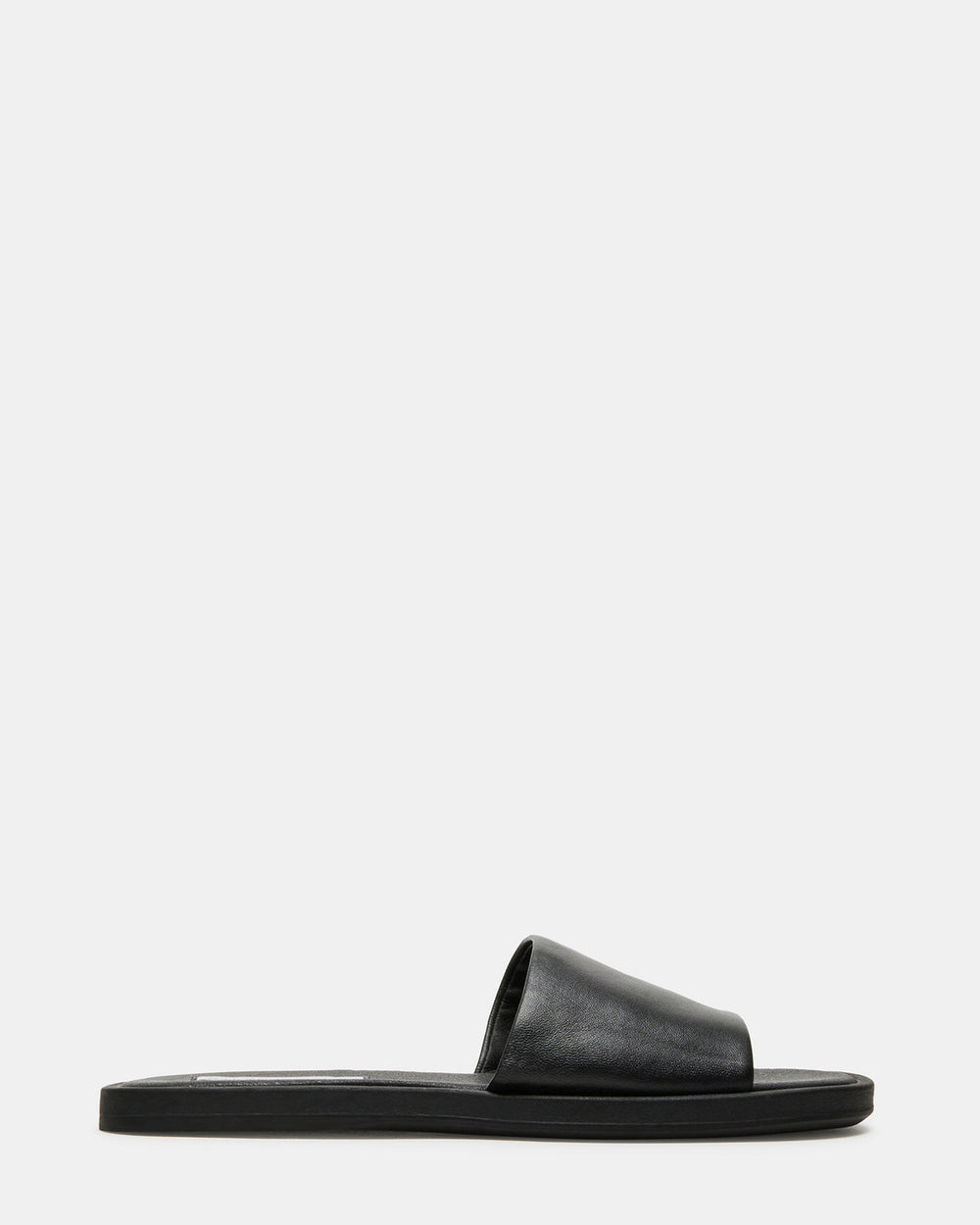 KAYA Black Leather Slide Sandal | Women's Sandals | Steve Madden US