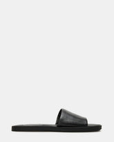 KAYA Black Leather Slide Sandal | Women's Sandals | Steve Madden US