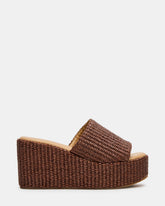 JETTY Brown Raffia Platform Wedge Women's Sandal | Steve Madden outlet