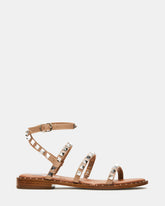 TRAVEL Tan Women's Studded Strappy Sandal | Steve Madden Sale