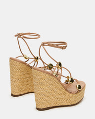 OAKLIE Natural Platform Strappy Wedge Women's Sandal | Steve Madden outlet