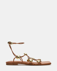 TIDES Cognac Strappy Square-Toe Women's Sandal | Steve Madden near me