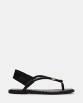MEDUZA Black Leather Women's Studded Thong Sandal | Steve Madden discount