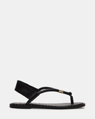MEDUZA Black Leather Women's Studded Thong Sandal | Steve Madden discount