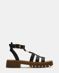 JARELLI Black Leather Strappy Platform Women's Sandal | Steve Madden online