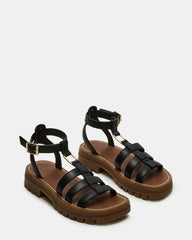 JARELLI Black Leather Strappy Platform Women's Sandal | Steve Madden online