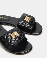 MORELAND Black Quilted Slide Women's Sandal | Steve Madden for Sale