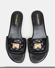 MORELAND Black Quilted Slide Women's Sandal | Steve Madden for Sale