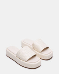 BEACHY Quilted Bone Platform Slide Women's Sandal | Steve Madden on Sale
