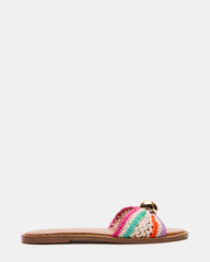 DIPSY Multi Raffia Slide Rounded Toe Women's Sandal | Steve Madden for Sale