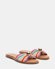 DIPSY Multi Raffia Slide Rounded Toe Women's Sandal | Steve Madden for Sale