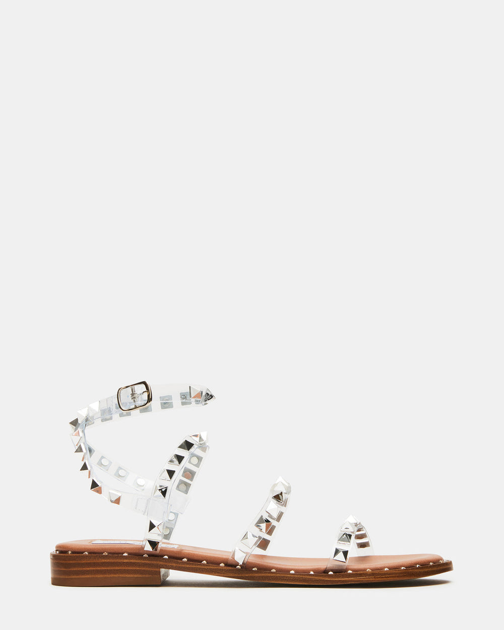 TRAVEL Clear Women's Studded Strappy Sandal | Steve Madden outlet