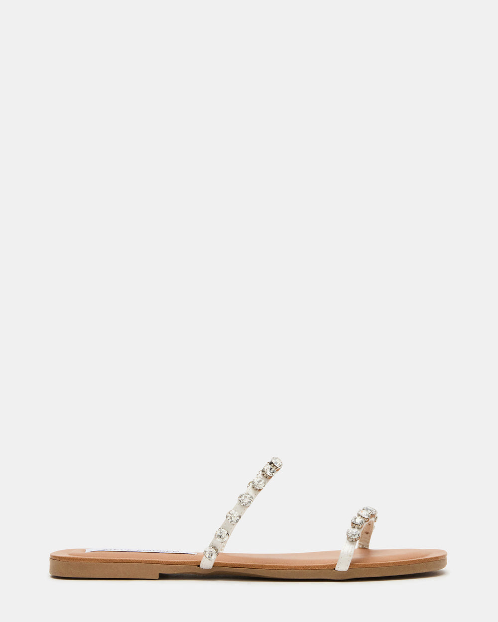 RETREAT Rhinestones Women's Strappy Square-Toe Slide Sandal | Steve Madden on Sale