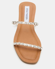 RETREAT Rhinestones Women's Strappy Square-Toe Slide Sandal | Steve Madden on Sale
