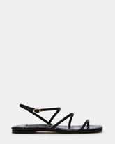 TANGO Black Square-Toe Strappy Women's Sandal | Steve Madden Sale