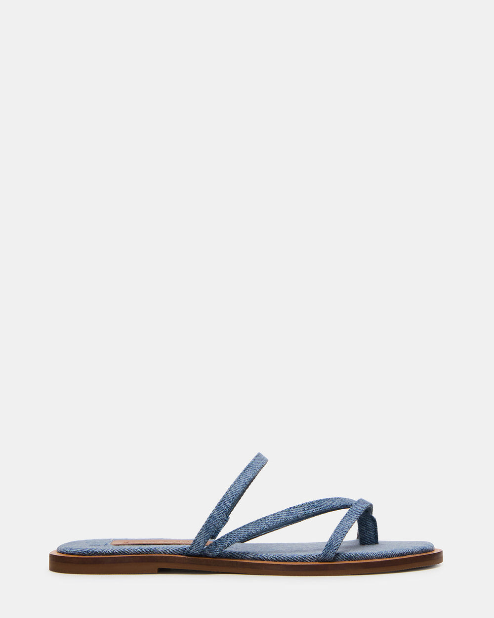 ELLERY Denim Fabric Strappy Thong Slide Women's Sandal | Steve Madden for Sale