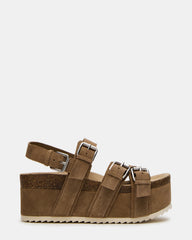 KIWI Taupe Suede Women's Strappy Platform Sandal | Steve Madden online