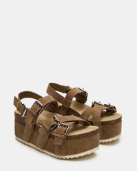 KIWI Taupe Suede Women's Strappy Platform Sandal | Steve Madden online