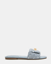 MORELAND Sequin Blue Quilted Slide Women's Sandal | Steve Madden outlet