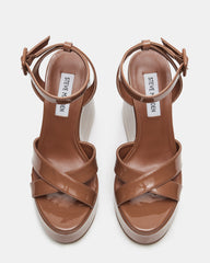 PINNACLE Camel Patent Women's Platform Wedge Sandal | Steve Madden Sale
