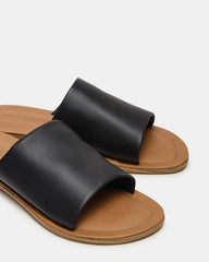KIPP Black Leather Slide Women's Sandal | Steve Madden discount