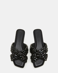 LEVITY Black Square-Toe Slide Women's Sandal | Steve Madden online