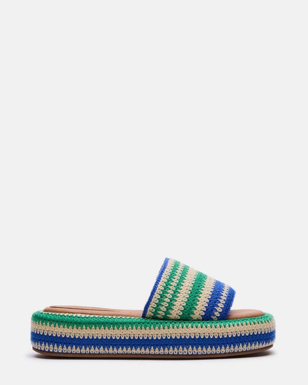 BEACHY Woven Green Multi Platform Slide Women's Sandal | Steve Madden near me