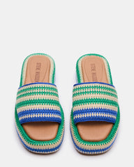 BEACHY Woven Green Multi Platform Slide Women's Sandal | Steve Madden near me